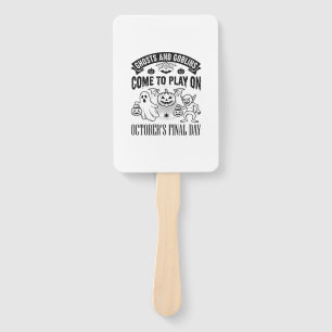 Vintage Ghosts And Goblins Halloween Shirt Design_ Hand Fan