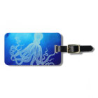 Vintage Giant Octopus in Deep Blue Ocean
