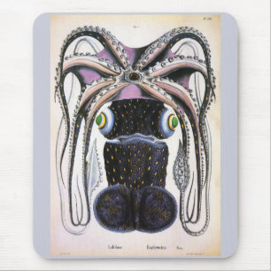 Vintage Giant Octopus or Squid, Marine Life Animal Mouse Pad