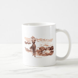 Vintage Gibson Girl Beach Mermaid Bathing Beauty Coffee Mug