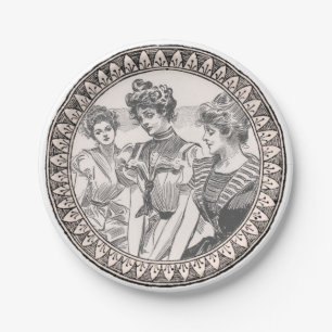 Vintage Gibson Girls Antique Illustration Paper Plate