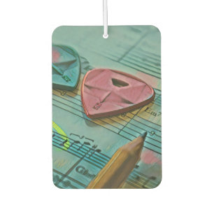 Vintage gift for a guitarist car air freshener