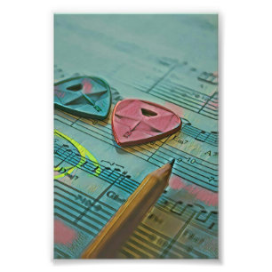 Vintage gift for a guitarist photo print