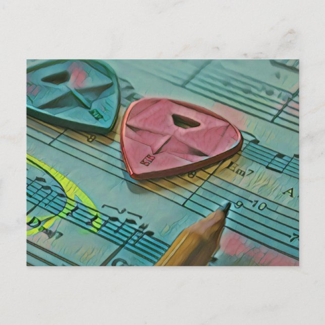 Vintage gift for a guitarist postcard (Front)