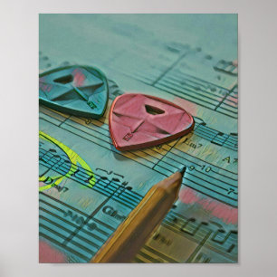 Vintage gift for a guitarist poster