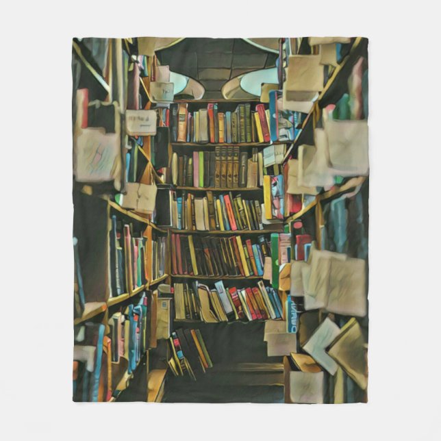 Vintage gift for book lovers fleece blanket (Front)
