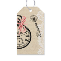 Vintage gift tags with lace - personalise