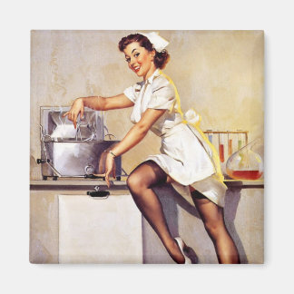 Vintage Gil Elvgren Retro Nurse Pin Up Girl Magnet