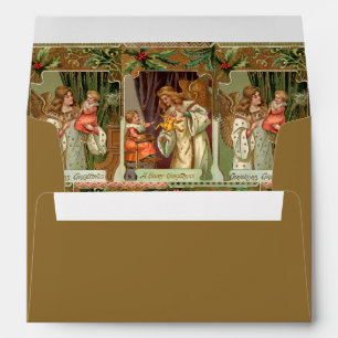 Vintage Gilded Angels, Children and Greenery Envelope