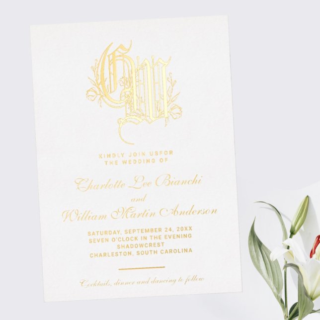 Vintage Gilded Monogram Wedding (I wish you happiness))))