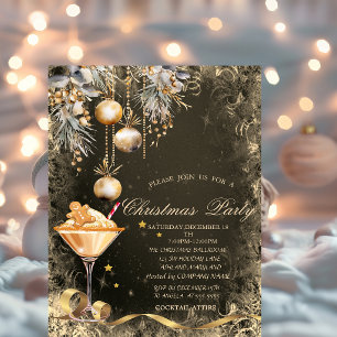 Vintage Gingerbread Cookie Drink Balls Christmas Invitation