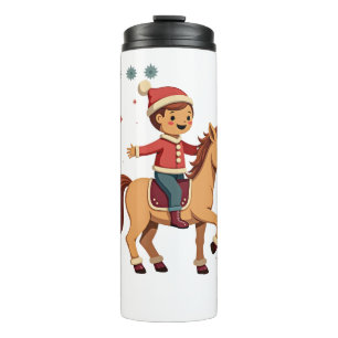 Vintage Gingerbread Man Riding Unicorn Christmas U Thermal Tumbler