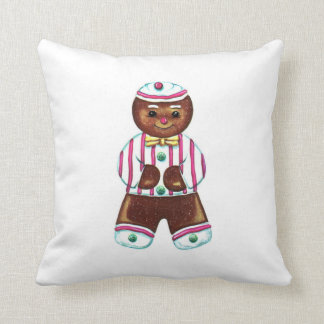 Vintage Gingerbread Man Throw Pillow
