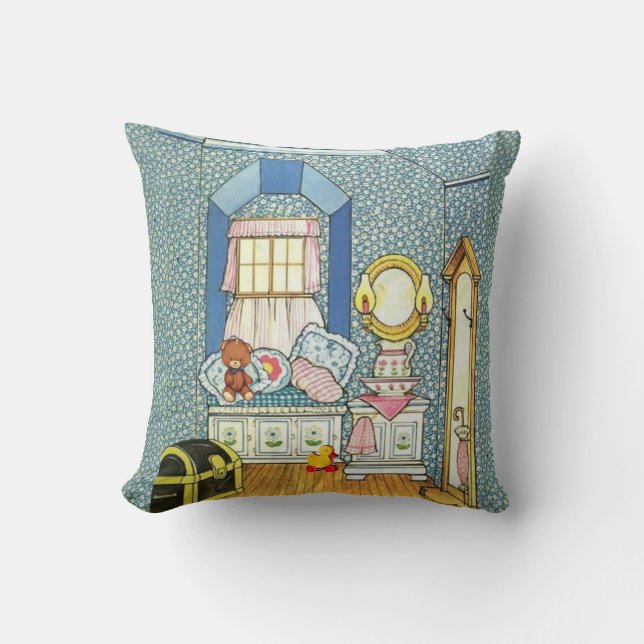 Vintage Gingham Doll House Cushion (Front)