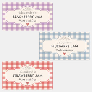 Vintage Gingham Made With Love Jar
