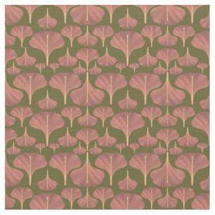 Vintage Gingko Green Floral Pattern Fabric