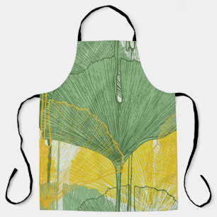 Vintage Ginkgo Biloba: Tropical Leaves Apron