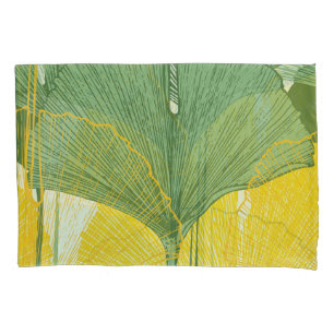 Vintage Ginkgo Biloba: Tropical Leaves Pillowcase