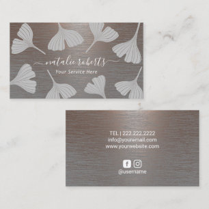 Vintage Ginkgo Botanical Elegant Salon Spa Business Card