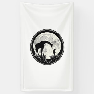 Vintage Giraffe and Child Moon Silhouette Shirt_1 Banner