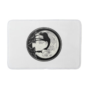 Vintage Giraffe and Child Moon Silhouette Shirt_1 Bath Mat