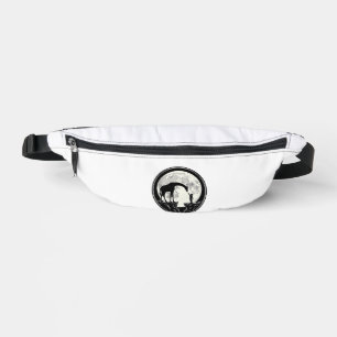 Vintage Giraffe and Child Moon Silhouette Shirt_1 Bum Bags