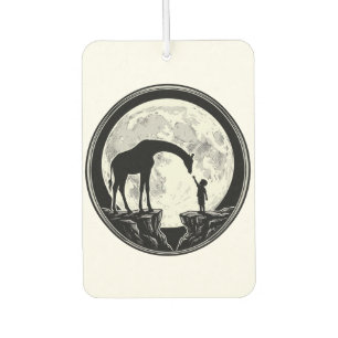 Vintage Giraffe and Child Moon Silhouette Shirt_1 Car Air Freshener