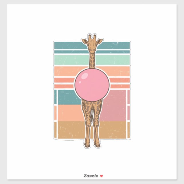 Vintage Giraffe Bubblegum Engraving Shirt Design_1 (Sheet)