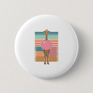 Vintage Giraffe Bubblegum Engraving Shirt Design_1 6 Cm Round Badge