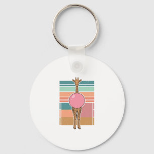 Vintage Giraffe Bubblegum Engraving Shirt Design_1 Key Ring