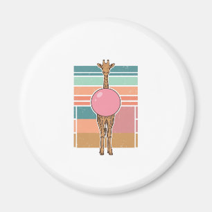 Vintage Giraffe Bubblegum Engraving Shirt Design_1 Magnet