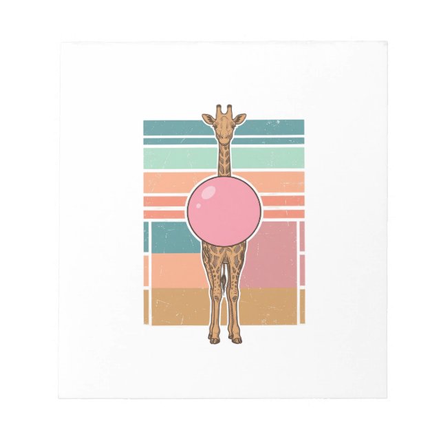 Vintage Giraffe Bubblegum Engraving Shirt Design_1 Notepad (Front)