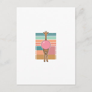 Vintage Giraffe Bubblegum Engraving Shirt Design_1 Postcard