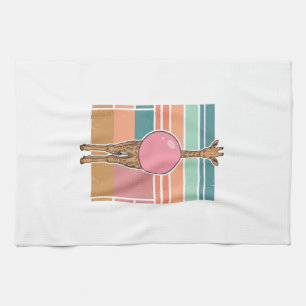 Vintage Giraffe Bubblegum Engraving Shirt Design_1 Tea Towel