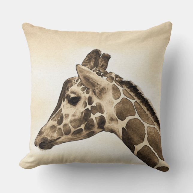 Vintage Giraffe Cushion (Front)