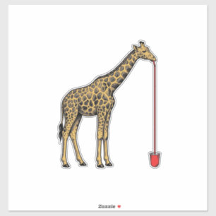 Vintage Giraffe Drinking Straw Vector Design_1