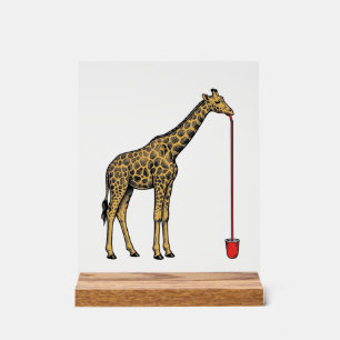 Vintage Giraffe Drinking Straw Vector Design_1 Acrylic Sign