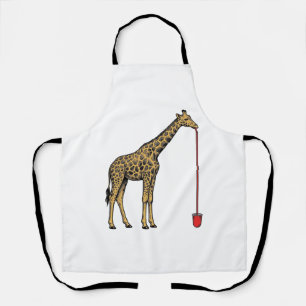 Vintage Giraffe Drinking Straw Vector Design_1 Apron