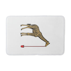 Vintage Giraffe Drinking Straw Vector Design_1 Bath Mat