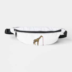 Vintage Giraffe Drinking Straw Vector Design_1 Bum Bags