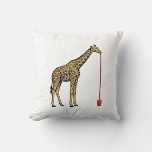 Vintage Giraffe Drinking Straw Vector Design_1 Cushion