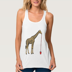 Vintage Giraffe Drinking Straw Vector Design_1 Singlet