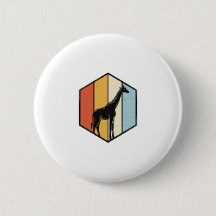 Vintage Giraffe Geometric Safari Vector Shirt_1 6 Cm Round Badge