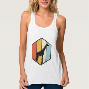 Vintage Giraffe Geometric Safari Vector Shirt_1 Singlet