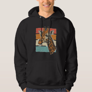 Vintage Giraffe Head Retro Sunset Vector Design_1 Hoodie