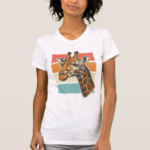 Vintage Giraffe Head Retro Sunset Vector Design_1 T-Shirt