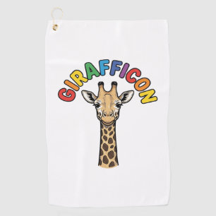Vintage Giraffe Icon Cute Animal Shirt Design_1 Golf Towel