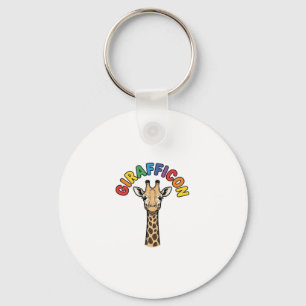 Vintage Giraffe Icon Cute Animal Shirt Design_1 Key Ring