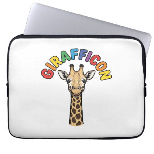 Vintage Giraffe Icon Cute Animal Shirt Design_1 Laptop Sleeve