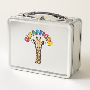 Vintage Giraffe Icon Cute Animal Shirt Design_1 Metal Lunch Box